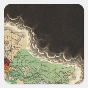 Exhibiting The Empire of Kublai Khan 1294 AD Square Sticker