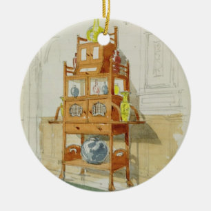 Exhibition Cabinet, c.1860s-70s (w/c & pencil on p Ceramic Tree Decoration