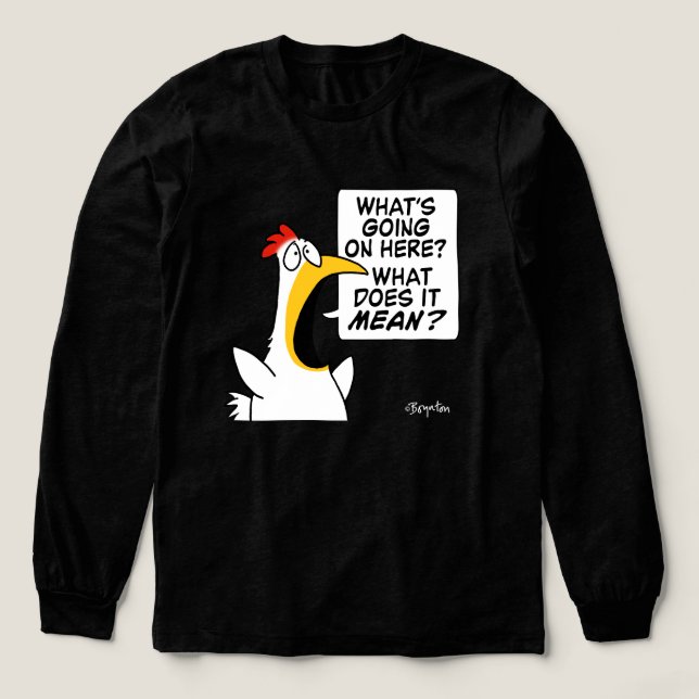 Existential Chicken by Sandra Boynton Tri-Blend Shirt (Design Front)