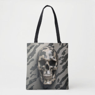 EXISTENTIAL LITE Memento Mori Camo Skull Tote Bag