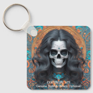 EXISTENTIAL LITE Memento Mori Femme Skull Key Ring