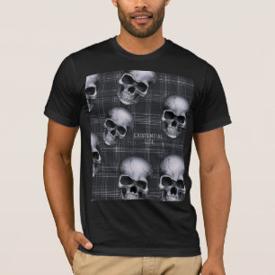 EXISTENTIAL LITE Skulls On Tartan 1b T-Shirt