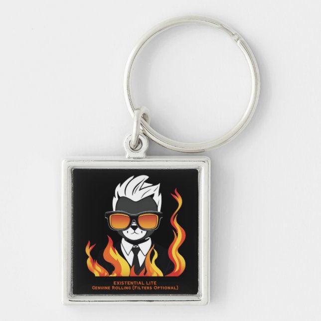 EXISTENTIAL LITE Toon Cat Key Ring (Front)