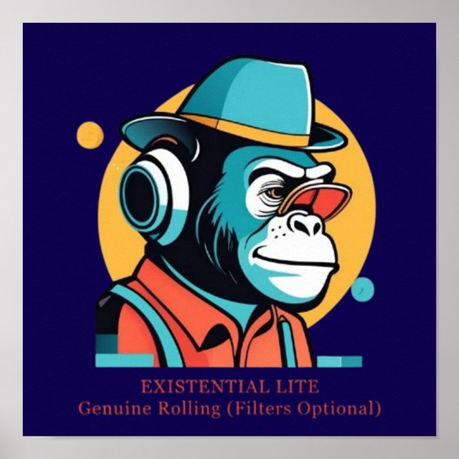 EXISTENTIAL LITE Toon Chimp Poster (Front)