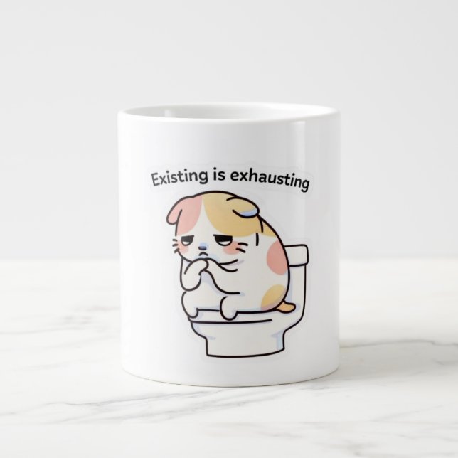 Existing Is Exhausting Funny Coffee Mug (Front)