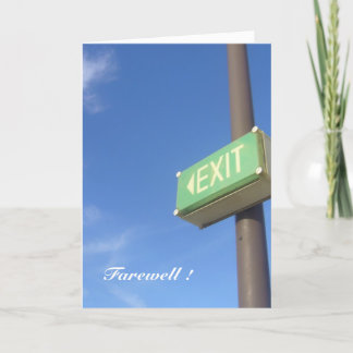 exit farewell card