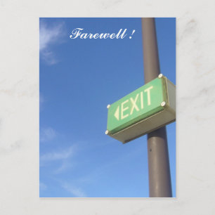 exit farewell postcard