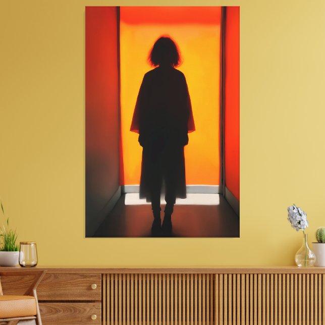 Exit in Orange – Bold Silhouette Wall Art (Insitu(LivingRoom))