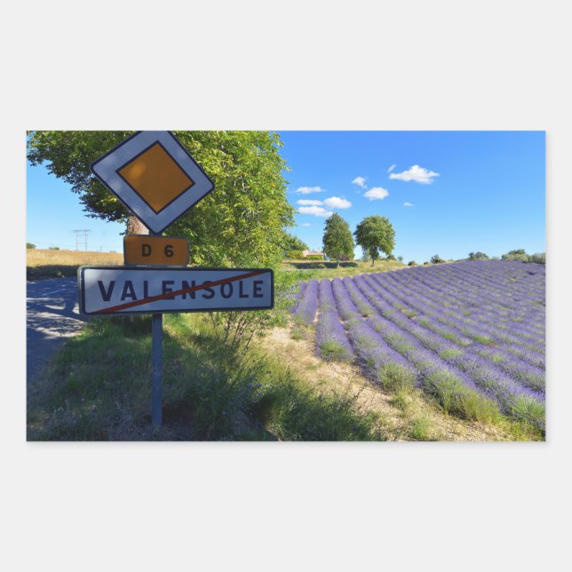 Exit panneau Valensole and lavendula in France Rectangular Sticker (Front)