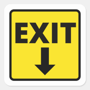 Exit Rectangular Square Sticker