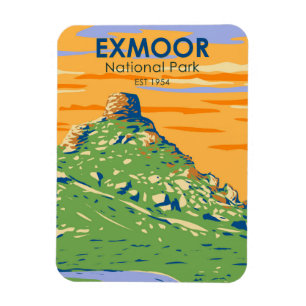 Exmoor National Park Castle Rock England Vintage Magnet
