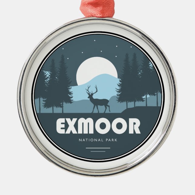 Exmoor National Park Deer Metal Tree Decoration (Front)