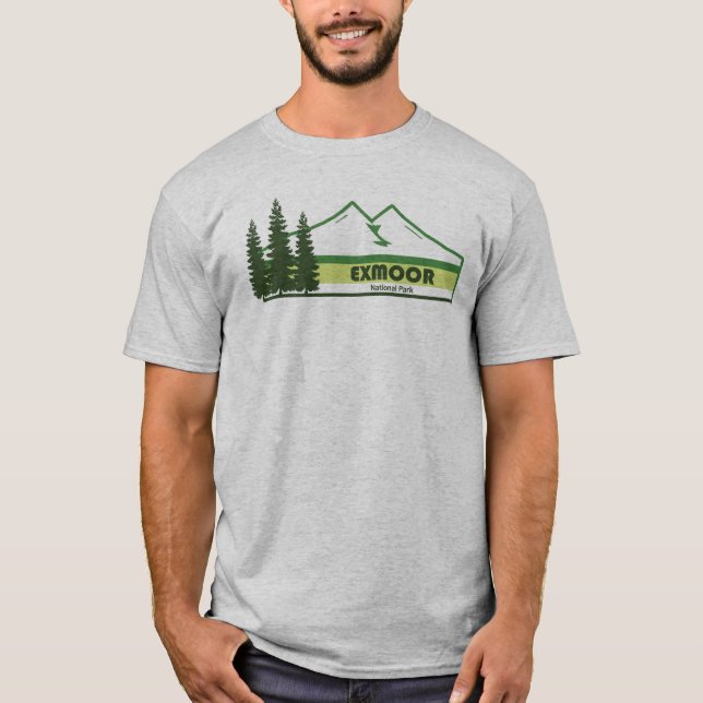 Exmoor National Park Green Stripes T-Shirt (Front)