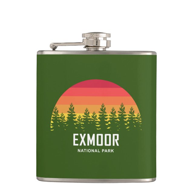 Exmoor National Park Hip Flask (Front)