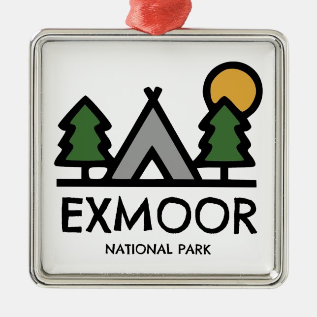 Exmoor National Park Metal Tree Decoration (Front)
