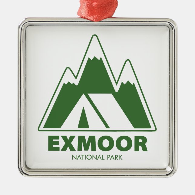 Exmoor National Park Mountains Camping Metal Tree Decoration (Front)