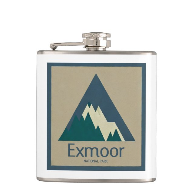Exmoor National Park Rustic Hip Flask (Front)