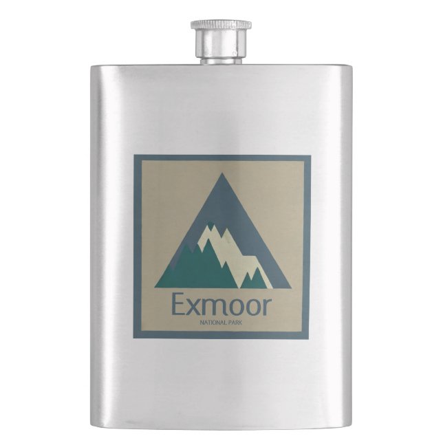 Exmoor National Park Rustic Hip Flask (Front)