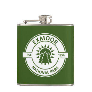 Exmoor National Park Sun Trees Hip Flask