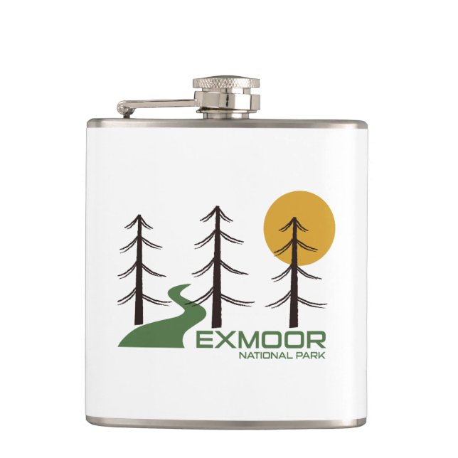 Exmoor National Park Trail Hip Flask (Front)