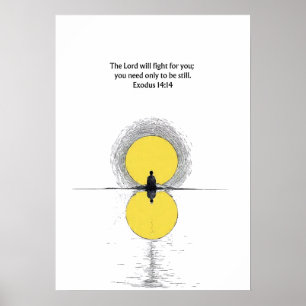 Exodus 14:14 Bible Verse Christian Wall Art