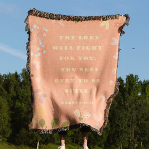 Exodus 14:14, Christian Salmon Throw Blanket