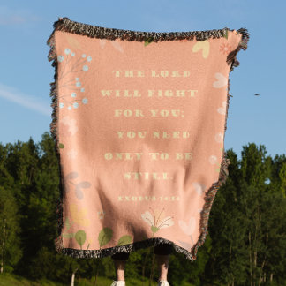 Exodus 14:14, Christian Salmon Throw Blanket