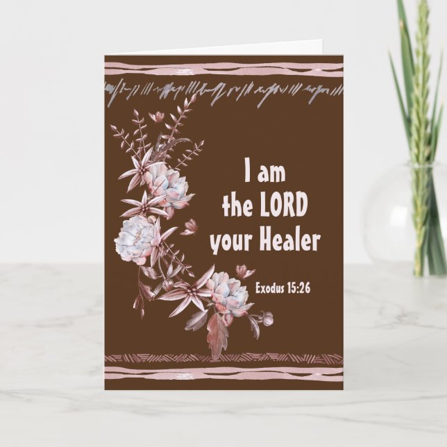 Exodus 15:26 I Am the Lord Your Healer Bible Verse Card (Front)