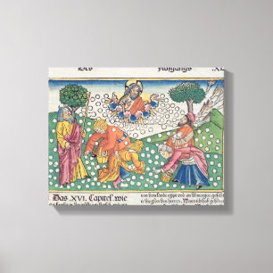 Exodus 16 13-22 God provides quail and manna to th Canvas Print