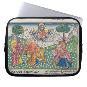 Exodus 16 13-22 God provides quail and manna to th Laptop Sleeve