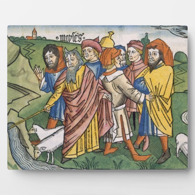 Exodus 17 1-7 Moses makes the water flow from the Plaque (Front)