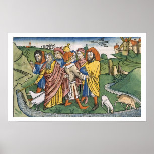 Exodus 17 1-7 Moses makes the water flow from the Poster