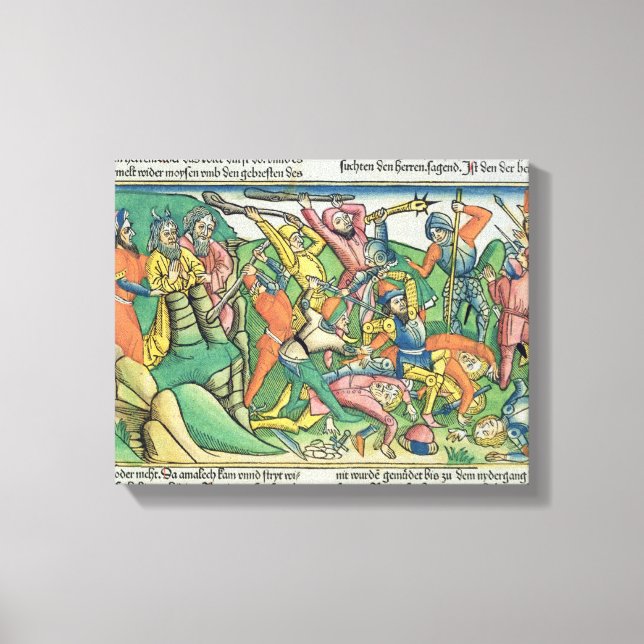 Exodus 17 8-15 Aaron and Hur support Moses' hands Canvas Print (Front)