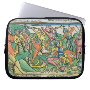 Exodus 17 8-15 Aaron and Hur support Moses' hands Laptop Sleeve