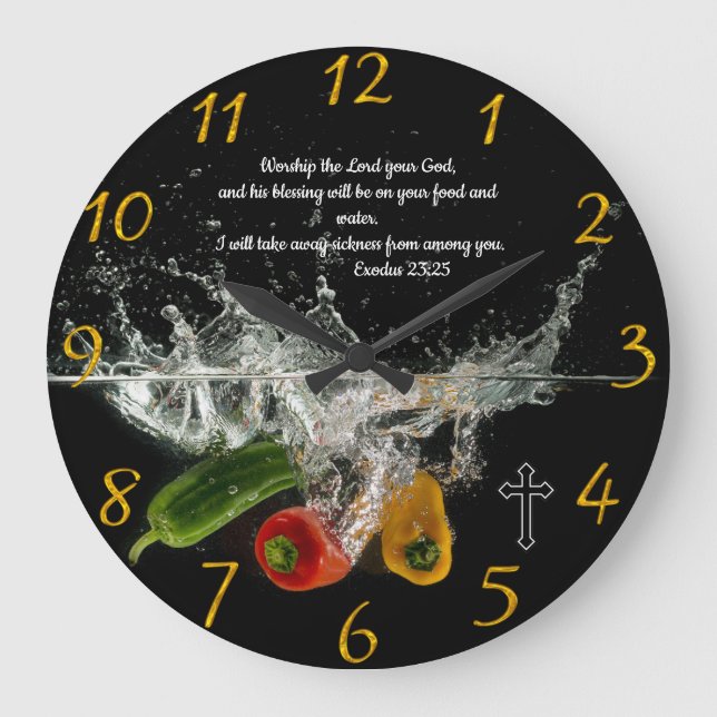Exodus 23:Christian Faith prayer  Large Clock (Front)