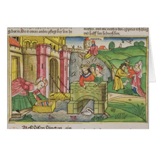 Exodus 2 1-6 Moses being floated down the Nile and