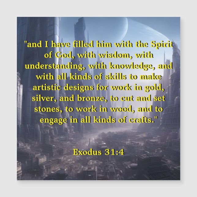 Exodus 31:3 Magnetic Verse Card (Front)