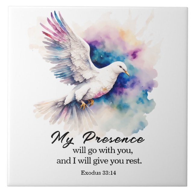 Exodus 33:14 My Presence will go with you Bible Tile (Front)
