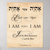Exodus 3 verse 14 I AM who I AM Parchment Effect