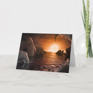 Exoplanet Trappist-1f From Its Icy Night Side. Card