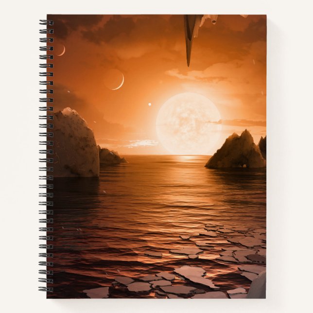 Exoplanet Trappist-1f From Its Icy Night Side. Notebook (Front)