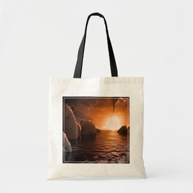 Exoplanet Trappist-1f From Its Icy Night Side. Tote Bag (Front)