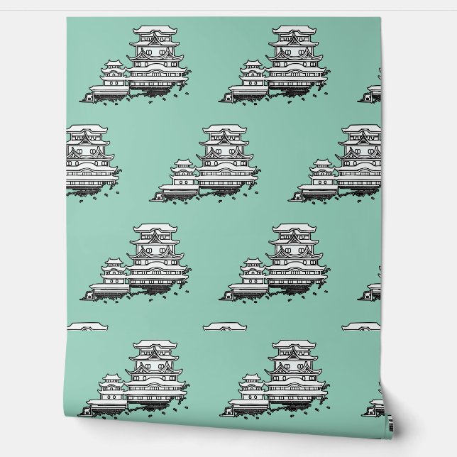 Exotic Abode Repeat Aqua Home Decor       Wallpaper (Unrolling)