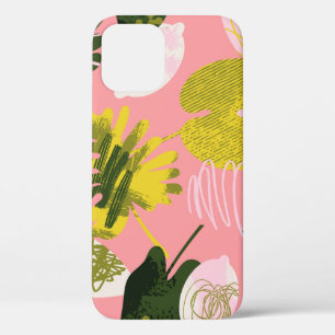 Exotic abstract tropical pattern with bright colou iPhone 12 case