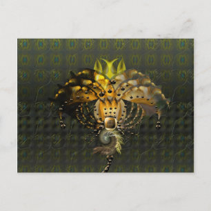 Exotic alien flower postcard