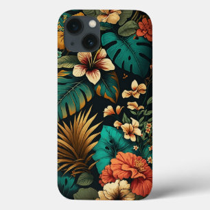 Exotic and Colourful Pattern of Tropical Flowers iPhone 13 Case