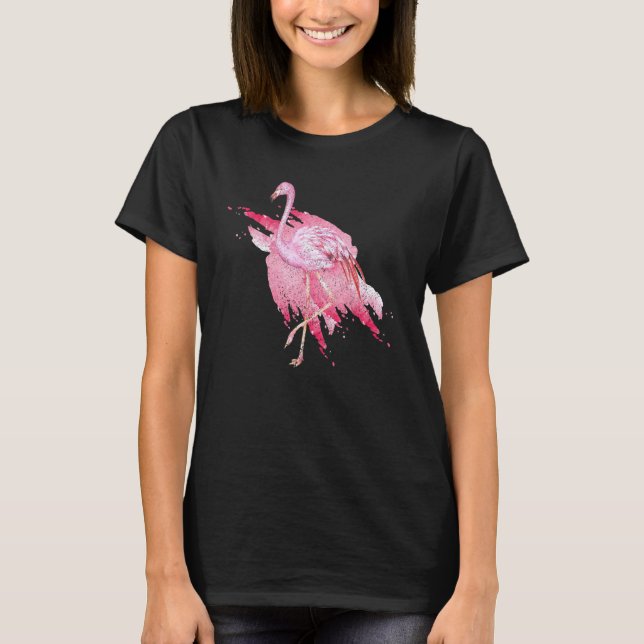 Exotic Animal Pink Flamingo Tropical Flamingo T-Shirt (Front)