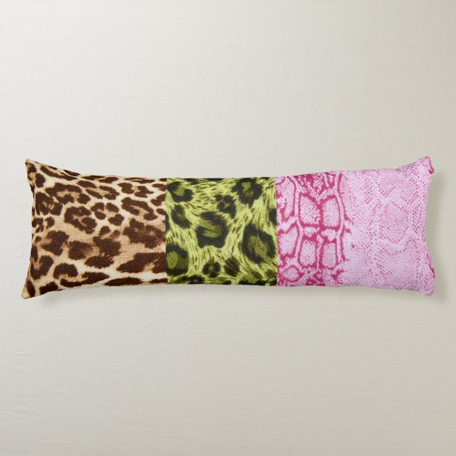 Exotic Animal Print Trio Body Pillow (Front)