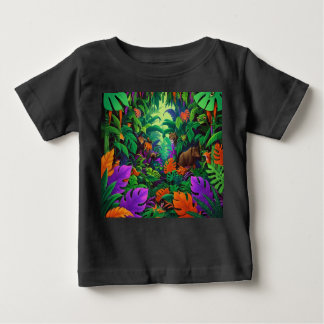 Exotic Animals Jungle Scene Baby T-Shirt