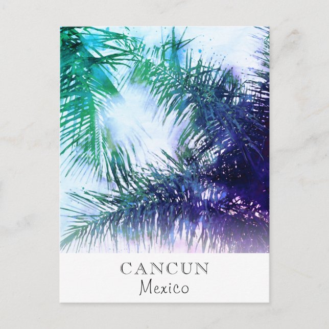 *~* Exotic AP25 Palm Leaf Personalise -  Travel Postcard (Front)